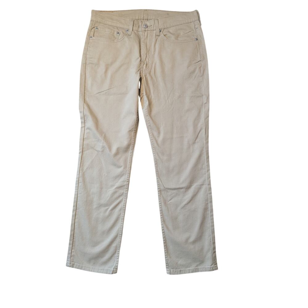 Levi's Men's 514 Straight Fit Beige Khaki Denim Five Pocket Jeans 34x32